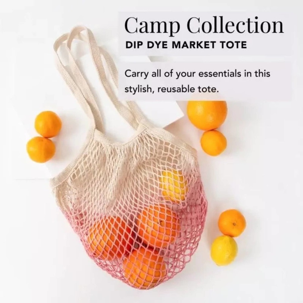 Camp Collection Dip Dye Market Tote in Pink Ombré